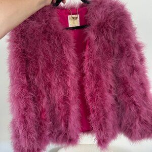 Pello Bello Hot Pink Feather Jacket